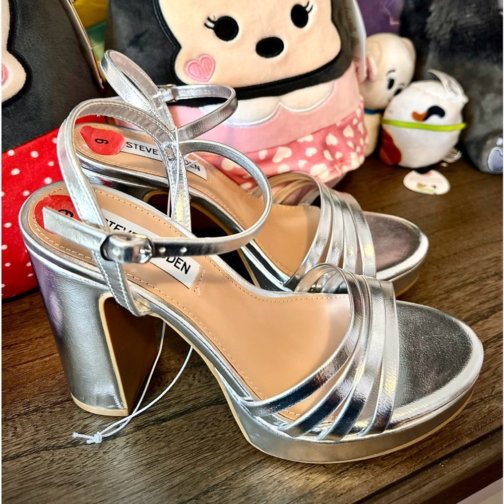 Steve Madden Silver Platform Heels